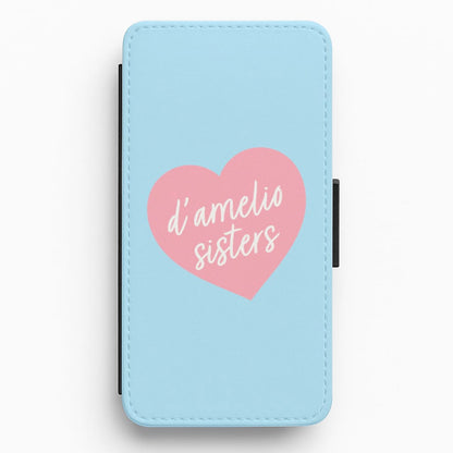D'Amelio Sisters Heart Flip / Wallet Phone Case
