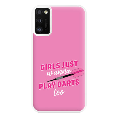 Girls Just Wanna Play Darts Too Phone Case for Galaxy A41