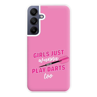 Girls Just Wanna Play Darts Too Phone Case for Galaxy A16