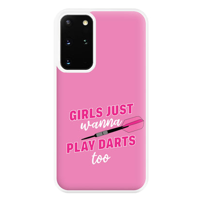 Girls Just Wanna Play Darts Too Phone Case for Galaxy S20 Plus