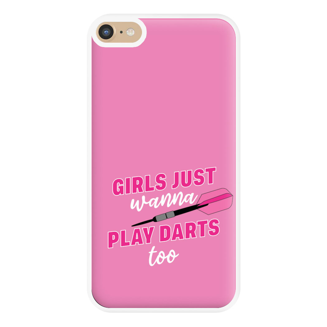 Girls Just Wanna Play Darts Too Phone Case for iPhone 6 Plus / 7 Plus / 8 Plus