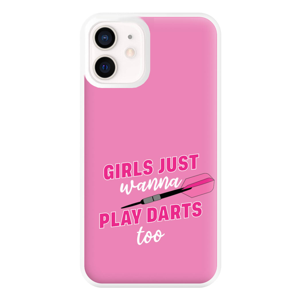 Girls Just Wanna Play Darts Too Phone Case for iPhone 12 Mini