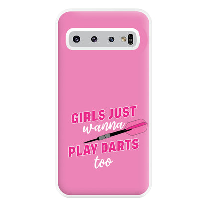 Girls Just Wanna Play Darts Too Phone Case for Galaxy S10 Plus