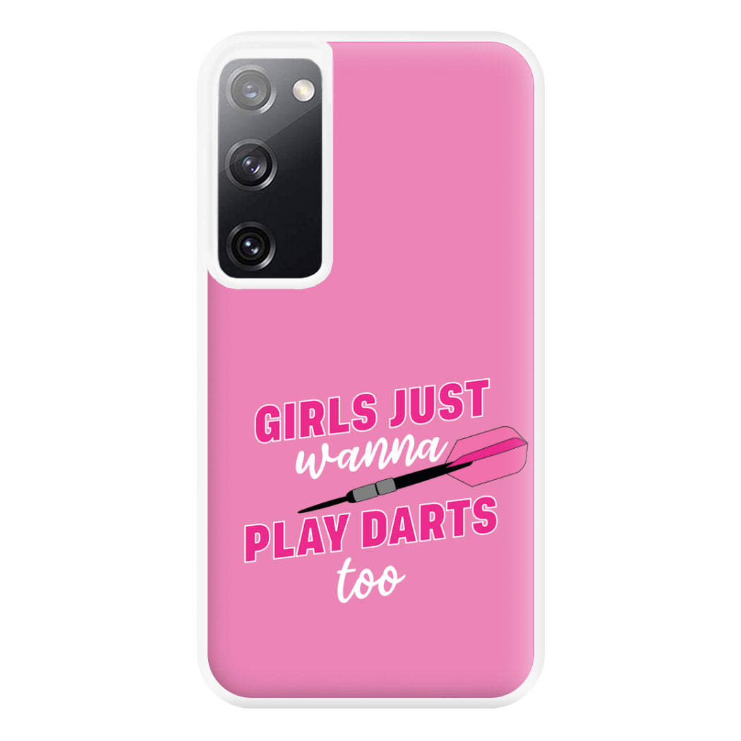 Girls Just Wanna Play Darts Too Phone Case for Galaxy S20