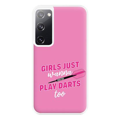 Girls Just Wanna Play Darts Too Phone Case for Galaxy S20