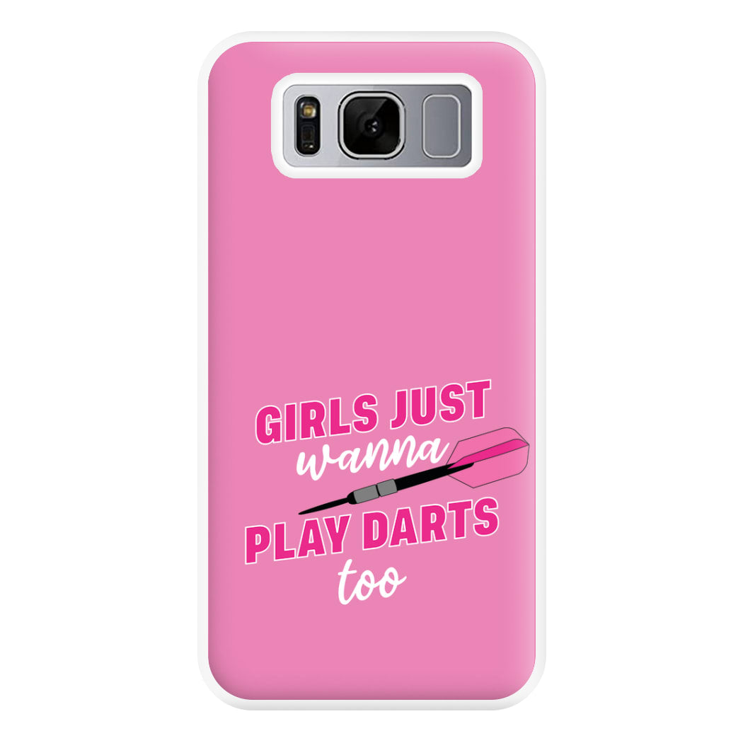 Girls Just Wanna Play Darts Too Phone Case for Galaxy S8 Plus