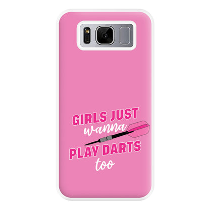 Girls Just Wanna Play Darts Too Phone Case for Galaxy S8 Plus