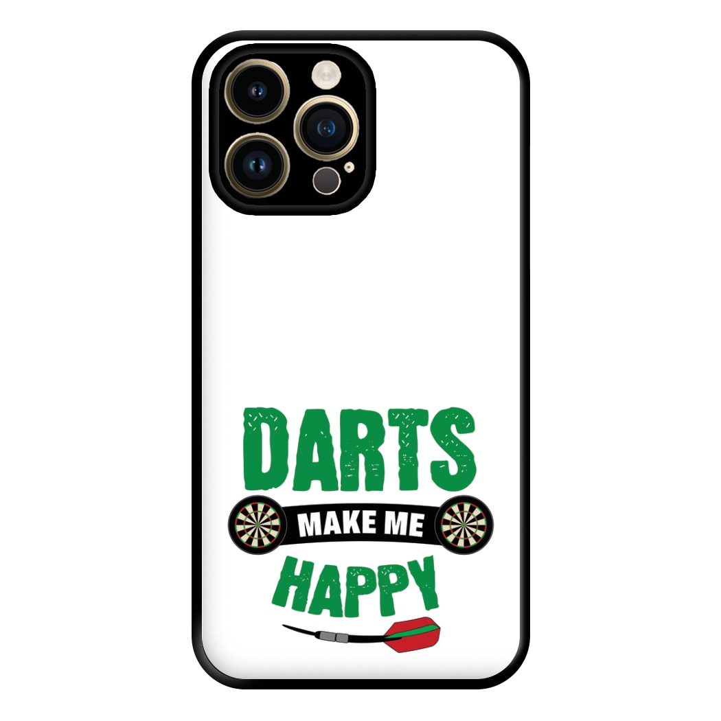 Darts Make Me Happy Phone Case for iPhone 14 Pro Max