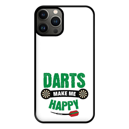 Darts Make Me Happy Phone Case for iPhone 13 Pro Max