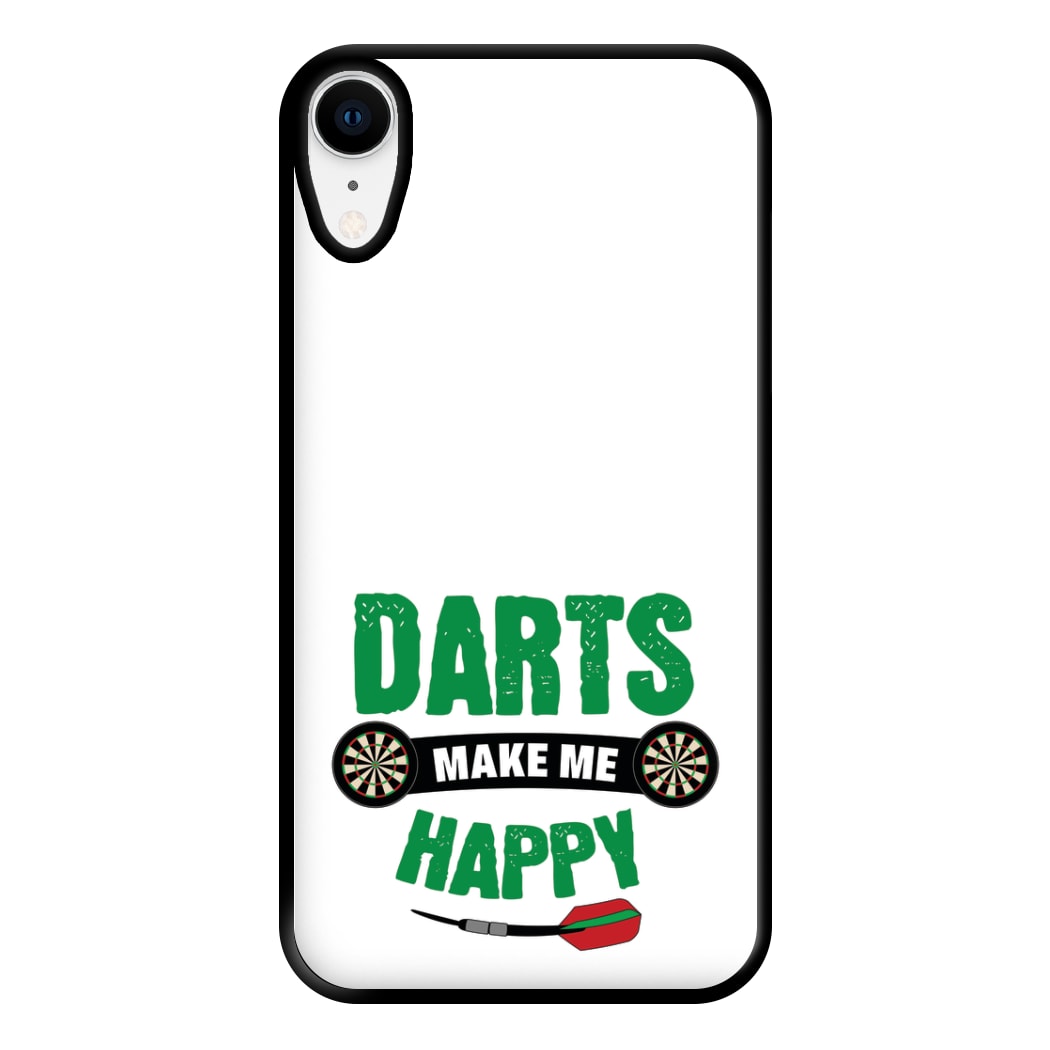 Darts Make Me Happy Phone Case for iPhone XR