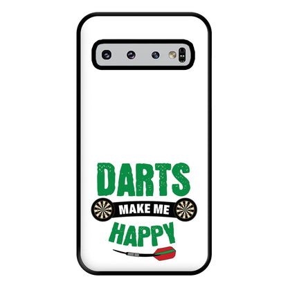 Darts Make Me Happy Phone Case for Galaxy S10 Plus