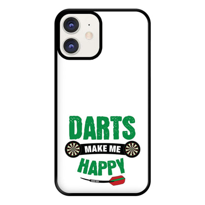 Darts Make Me Happy Phone Case for iPhone 12 / 12 Pro