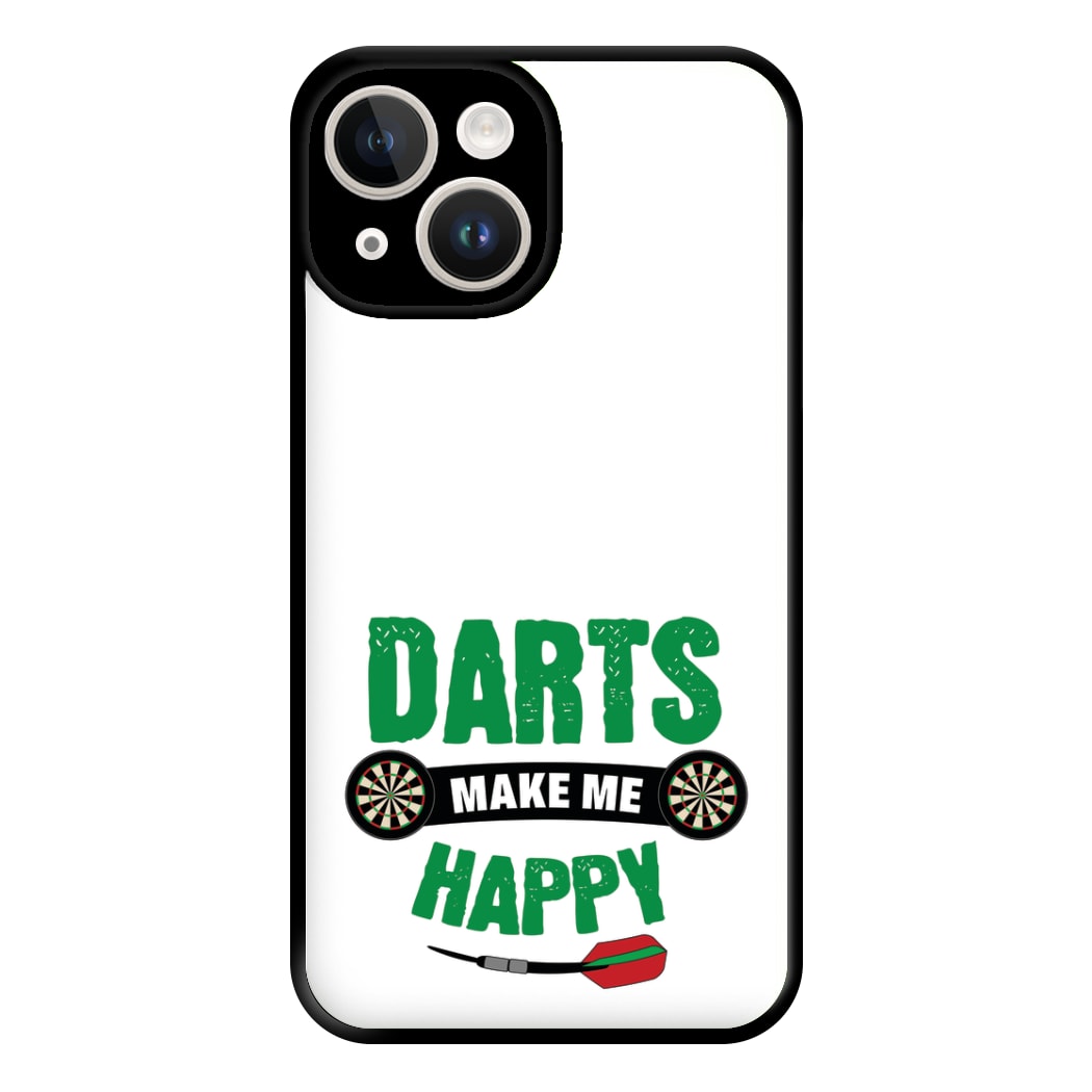 Darts Make Me Happy Phone Case for iPhone 14