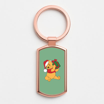 Winnie Christmas Rose Gold Keyring