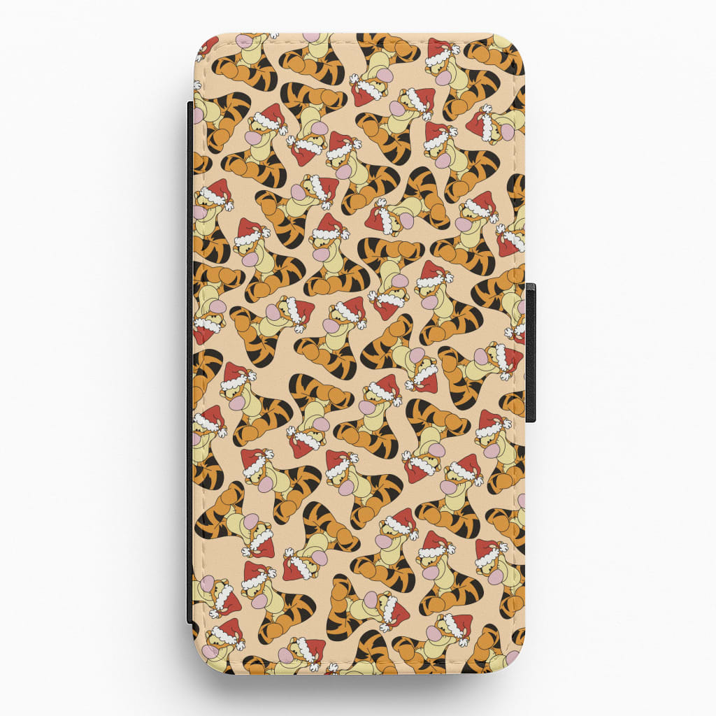 Tiger Pattern Christmas Flip / Wallet Phone Case