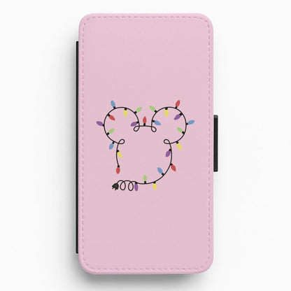Mouse Christmas Lights Christmas Flip / Wallet Phone Case