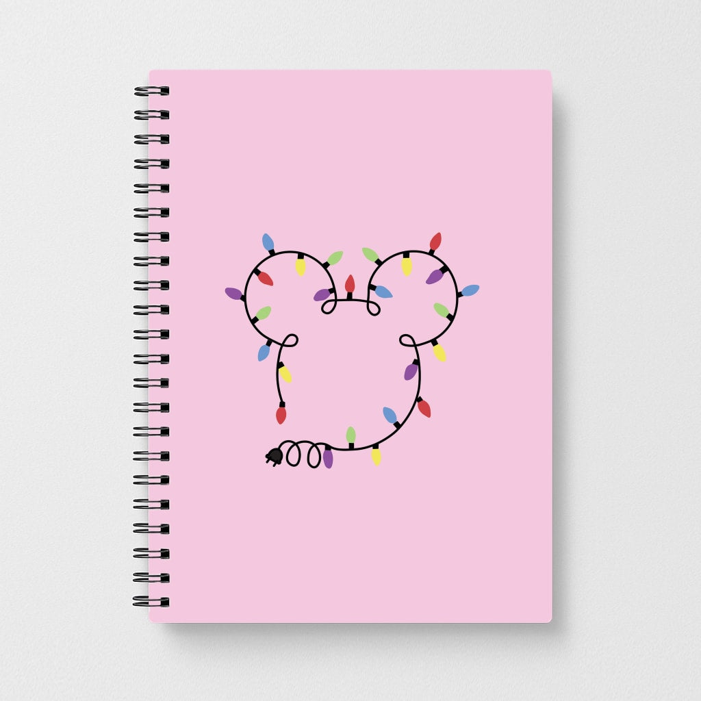 Mouse Christmas Lights Christmas Notebook