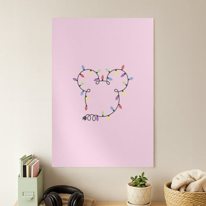 Mouse Christmas Lights Christmas Poster
