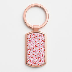 Pig Pattern Christmas Rose Gold Keyring