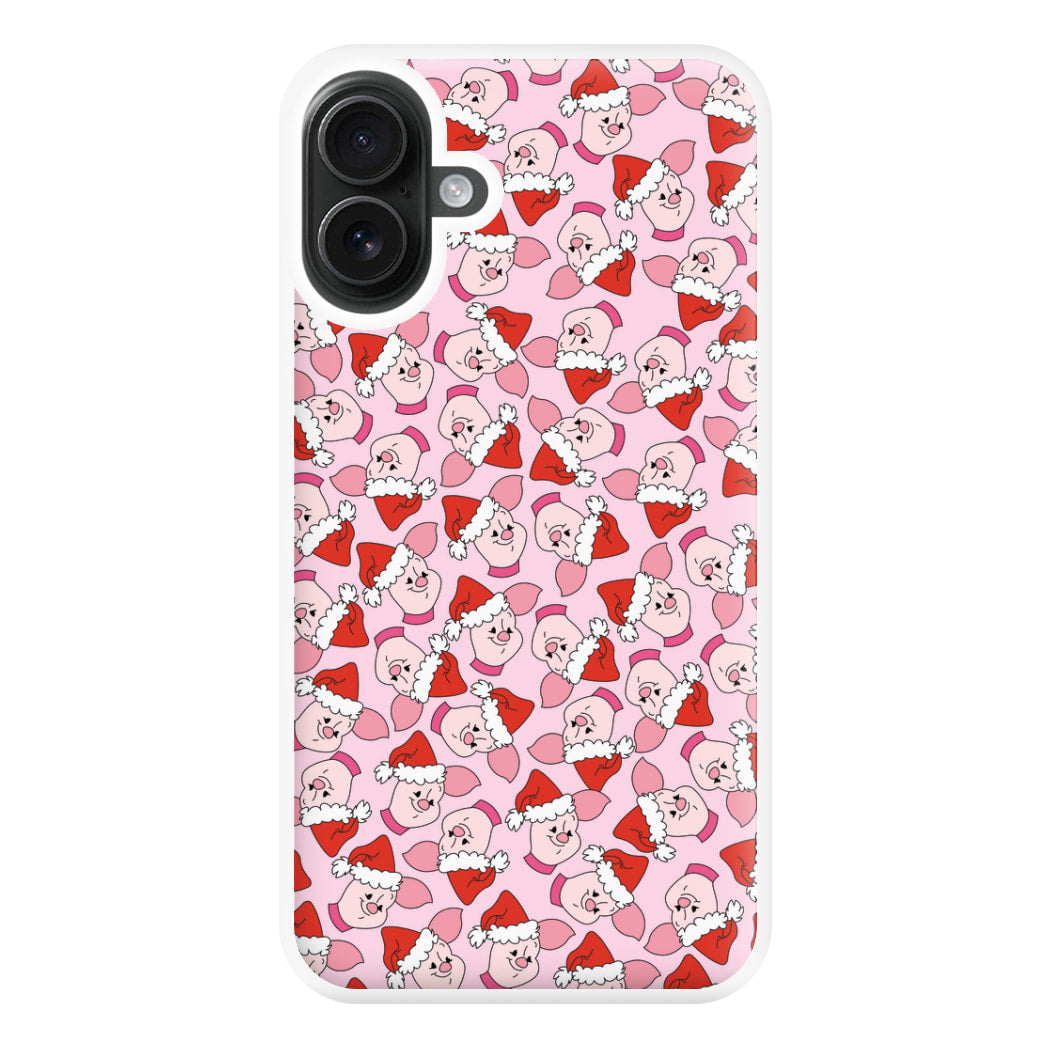 Pig Pattern Christmas Phone Case for iPhone 16 Plus