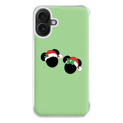 Festive Mice Christmas Phone Case for iPhone 16 Plus