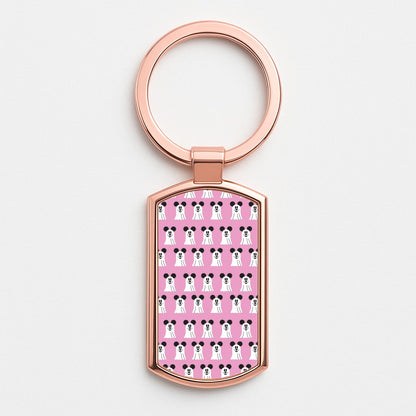 Mouse Ghost Pattern Halloween Rose Gold Keyring