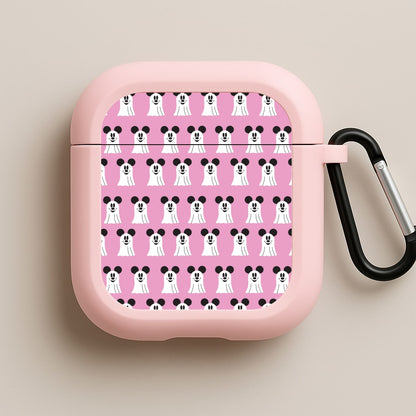 Mouse Ghost Pattern Halloween Pink AirPods Case