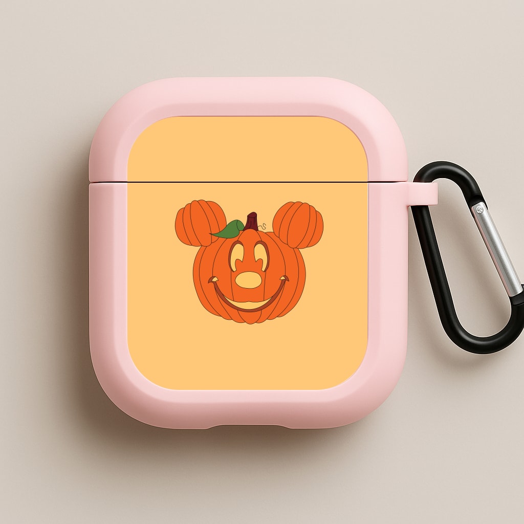 Mouse Pumpkin Halloween Pink AirPods Case