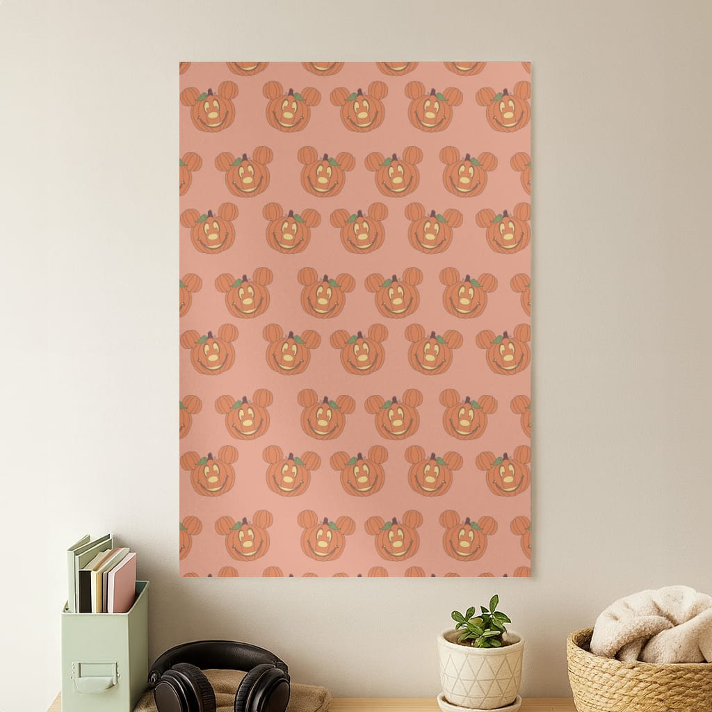 Mouse Pumpkin Pattern Halloween Poster