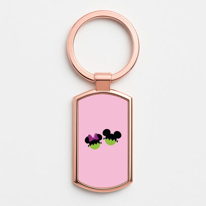 Frankenstein Mice Halloween Rose Gold Keyring