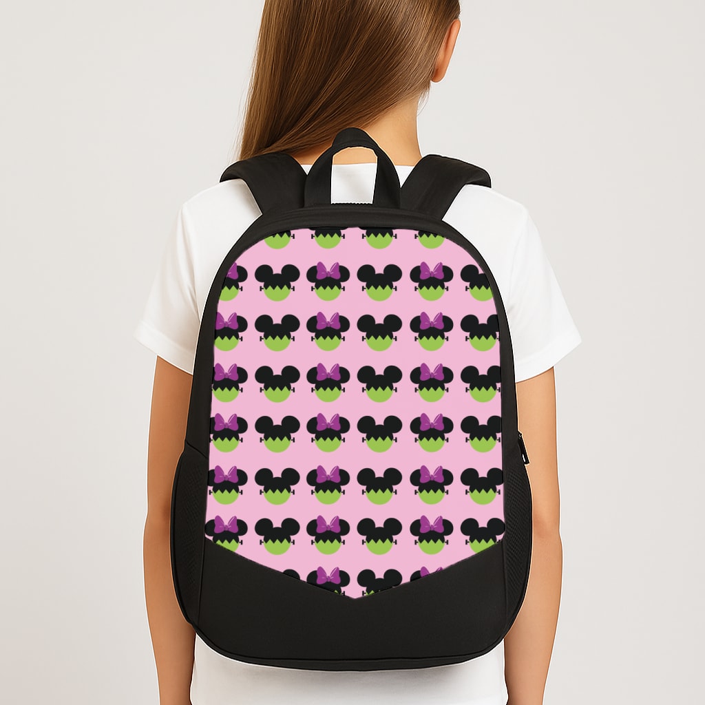 Frankenstein Mice Pattern Halloween Large School Bag