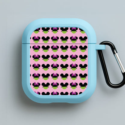 Frankenstein Mice Pattern Halloween Blue AirPods Case