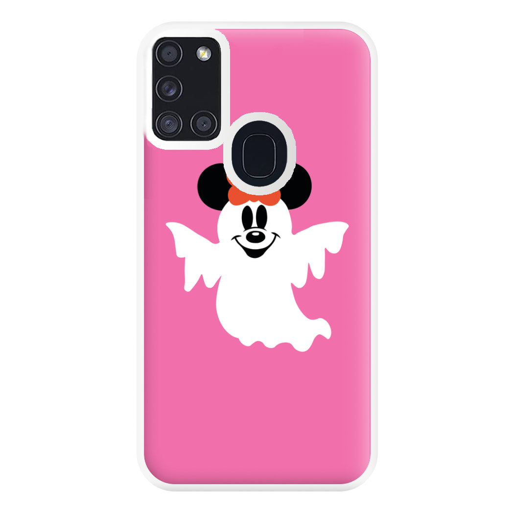 Female Mouse Ghost Halloween Phone Case for Galaxy A21s