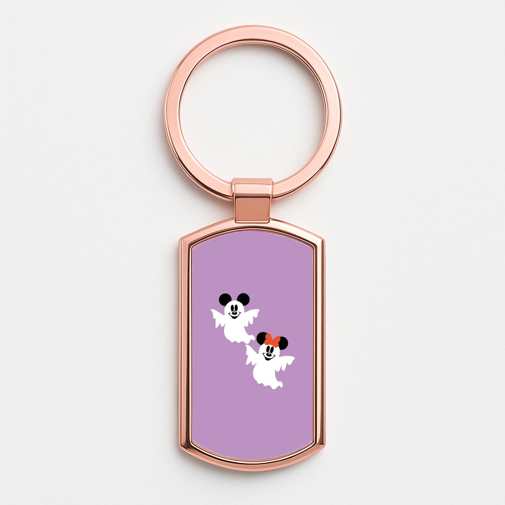 Mice Ghost Halloween Rose Gold Keyring