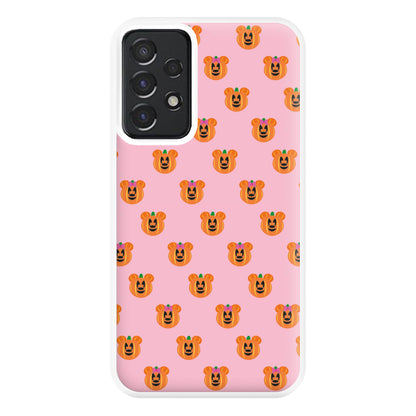 Female Mouse Pumpkin Pattern Halloween Phone Case for Galaxy A52 / A52s