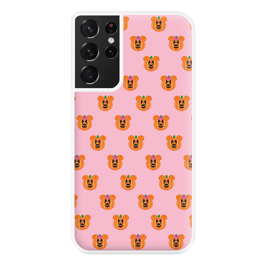 Female Mouse Pumpkin Pattern Halloween Phone Case for Galaxy S21 Ultra