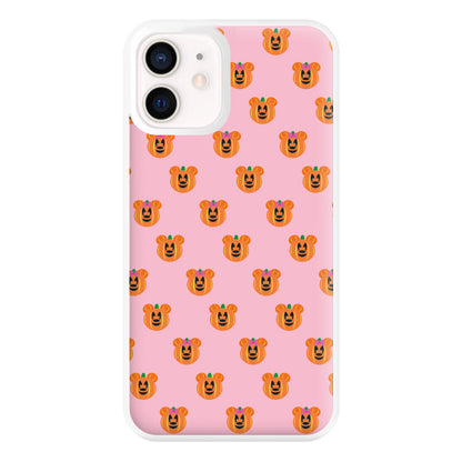 Female Mouse Pumpkin Pattern Halloween Phone Case for iPhone 12 Mini