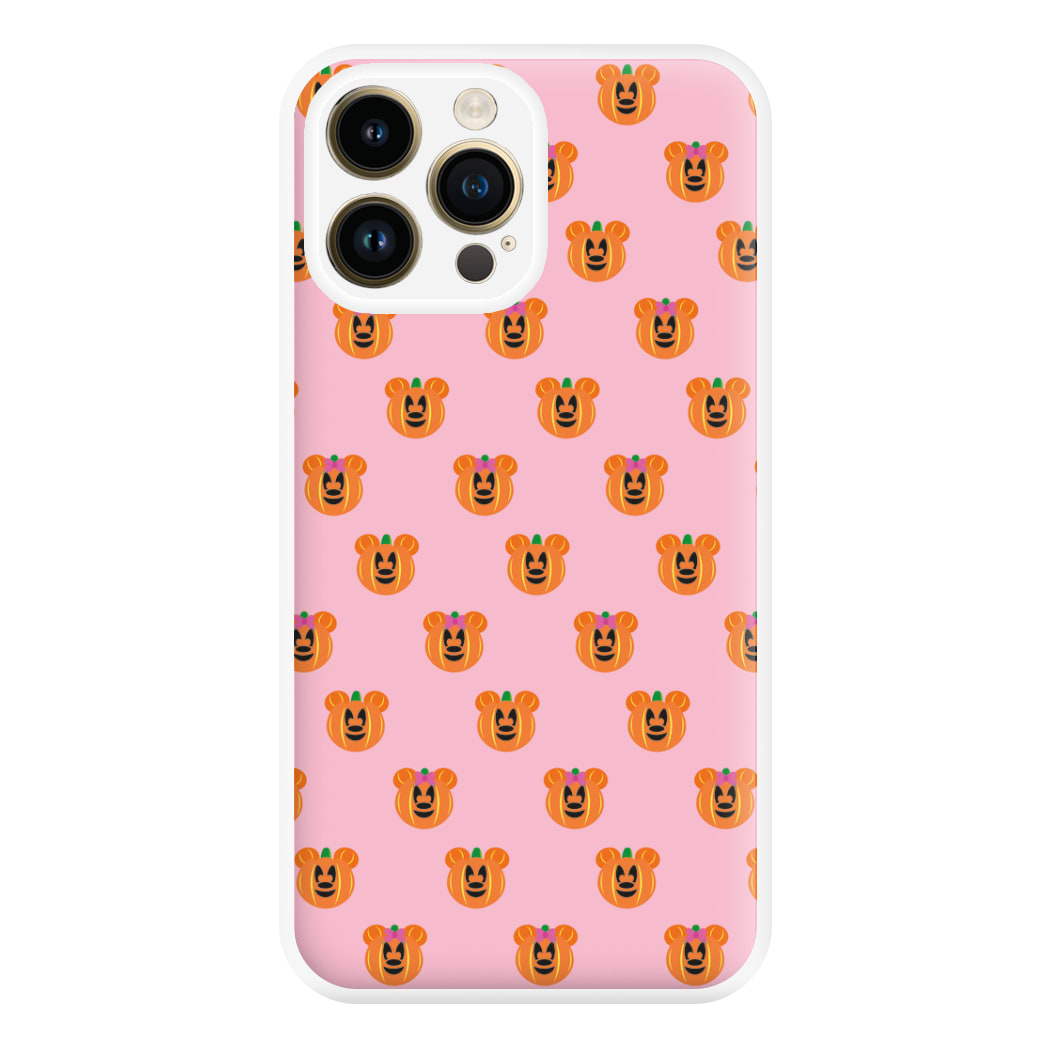 Female Mouse Pumpkin Pattern Halloween Phone Case for iPhone 14 Pro Max