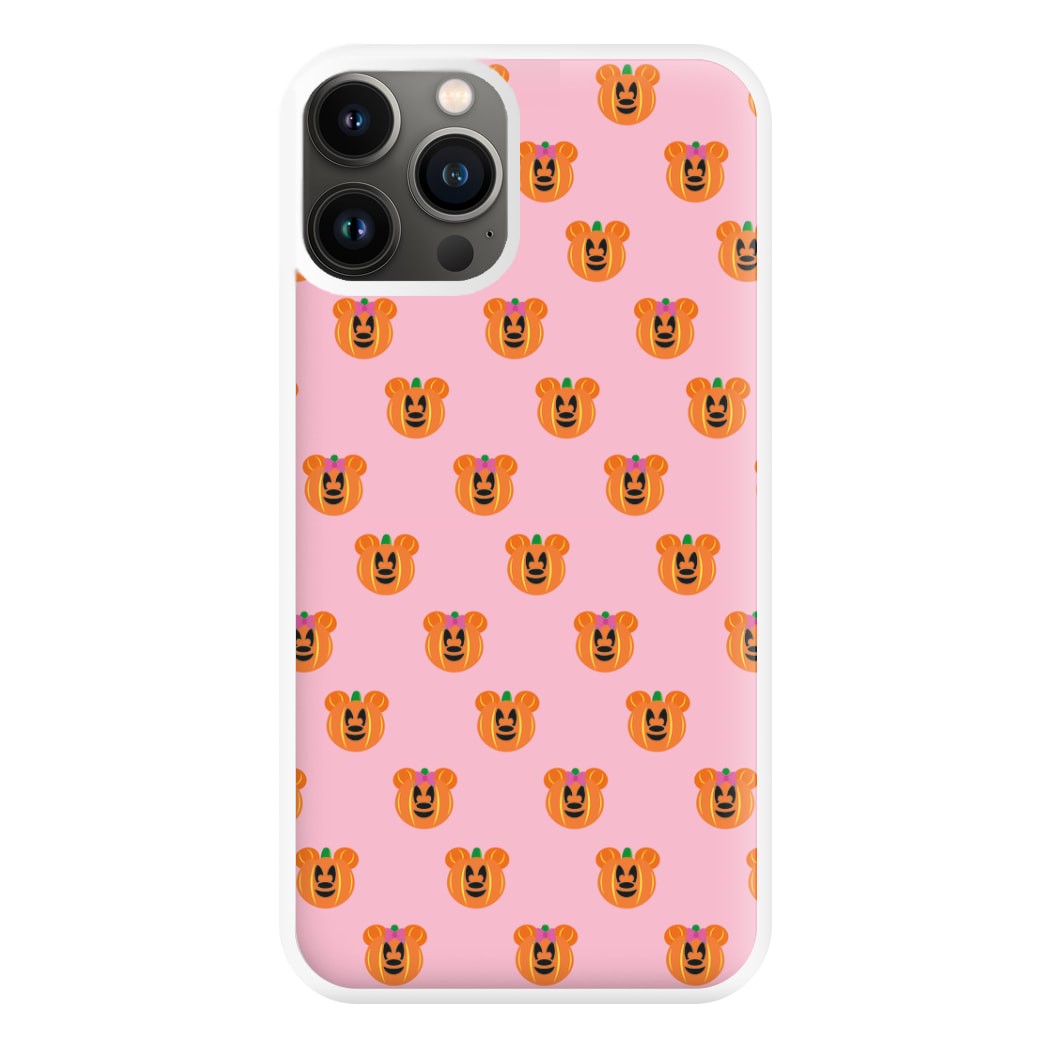 Female Mouse Pumpkin Pattern Halloween Phone Case for iPhone 13 Pro Max