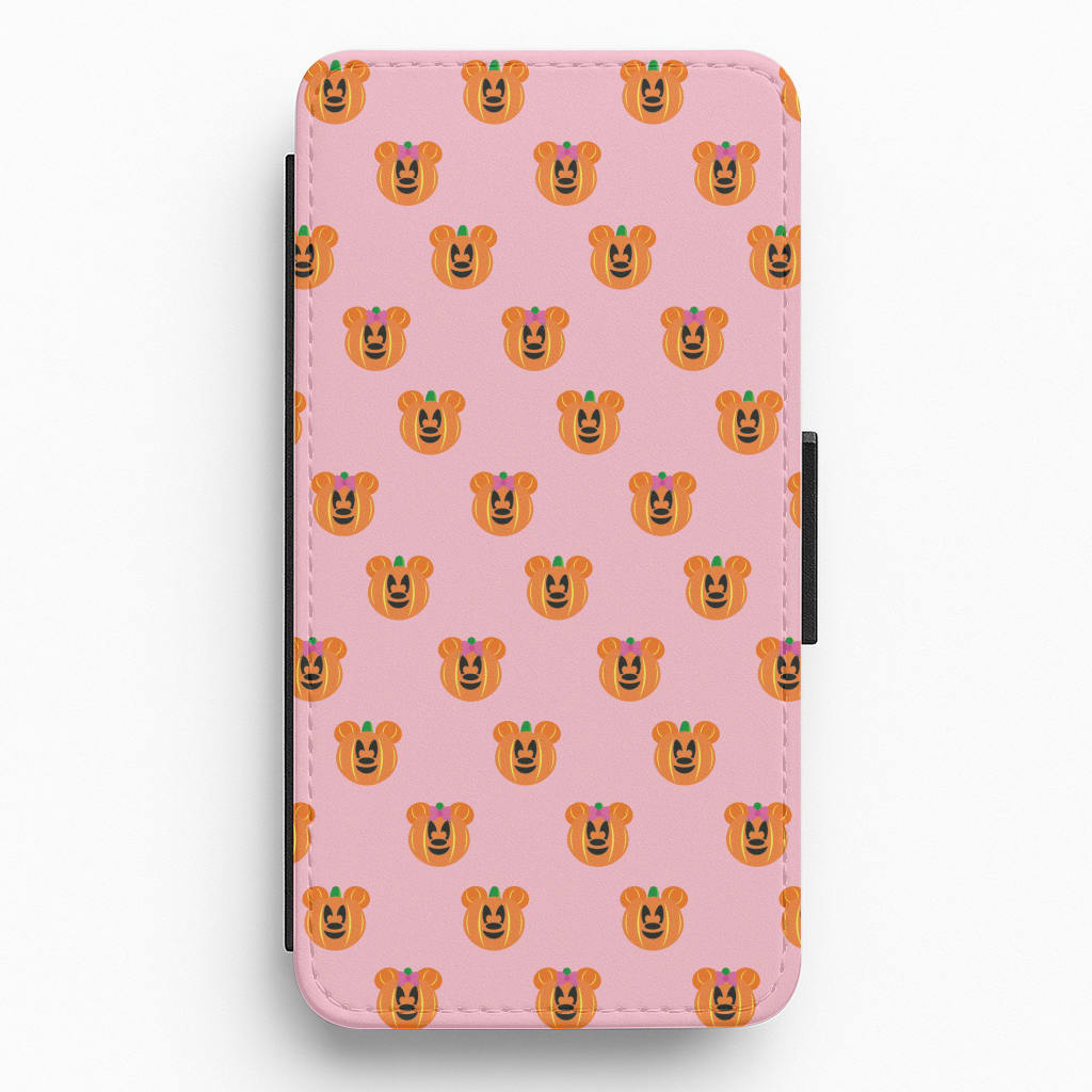 Female Mouse Pumpkin Pattern Halloween Flip / Wallet Phone Case