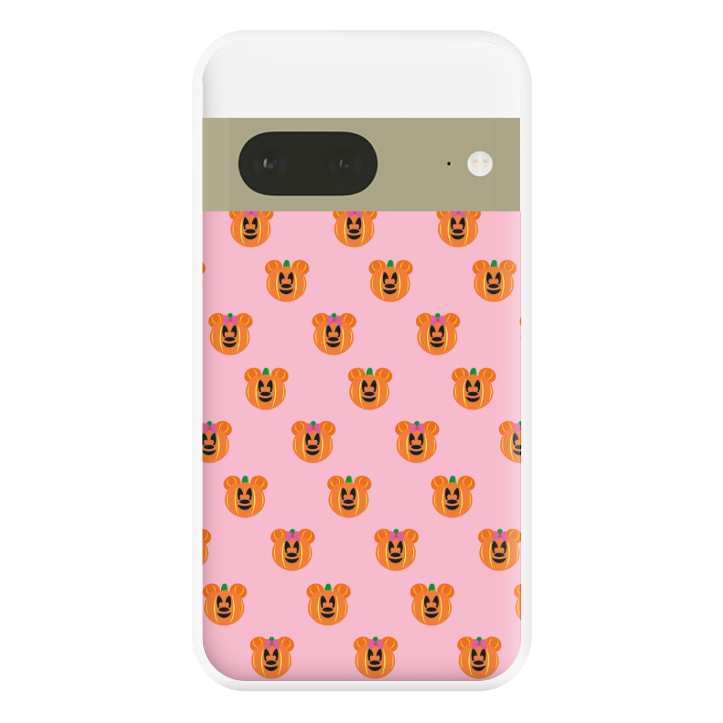 Female Mouse Pumpkin Pattern Halloween Phone Case for Google Pixel 7a