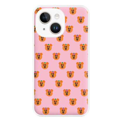 Female Mouse Pumpkin Pattern Halloween Phone Case for iPhone 14 Plus