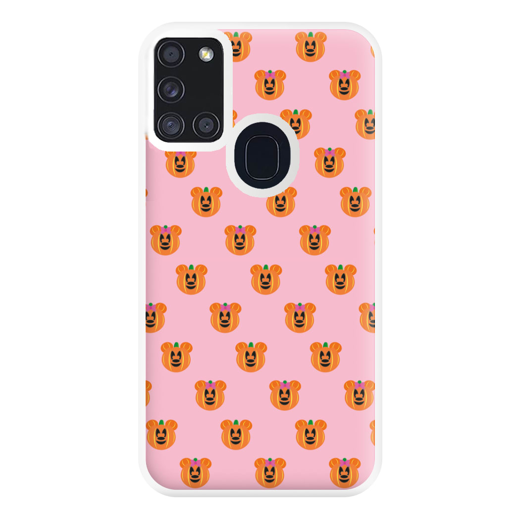 Female Mouse Pumpkin Pattern Halloween Phone Case for Galaxy A21s