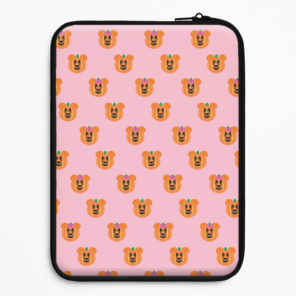 Female Mouse Pumpkin Pattern Halloween Laptop Sleeve