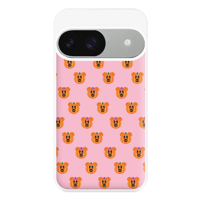 Female Mouse Pumpkin Pattern Halloween Phone Case for Google Pixel 9 / 9 Pro