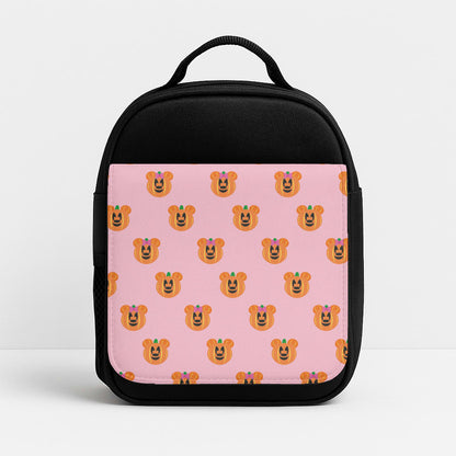 Female Mouse Pumpkin Pattern Halloween Insulated Lunchbox