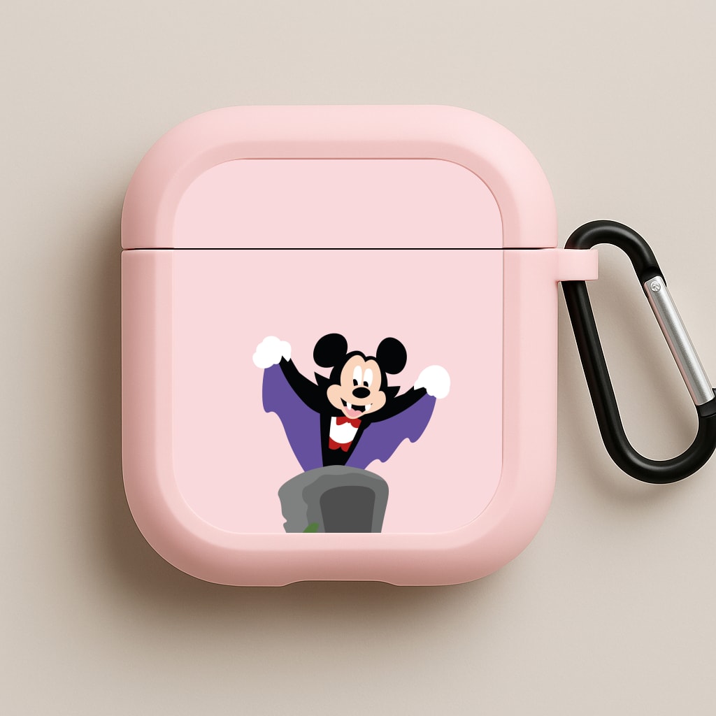 Vampire Mouse Halloween Pink AirPods Case