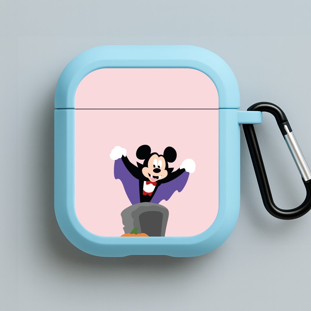 Vampire Mouse Halloween Blue AirPods Case