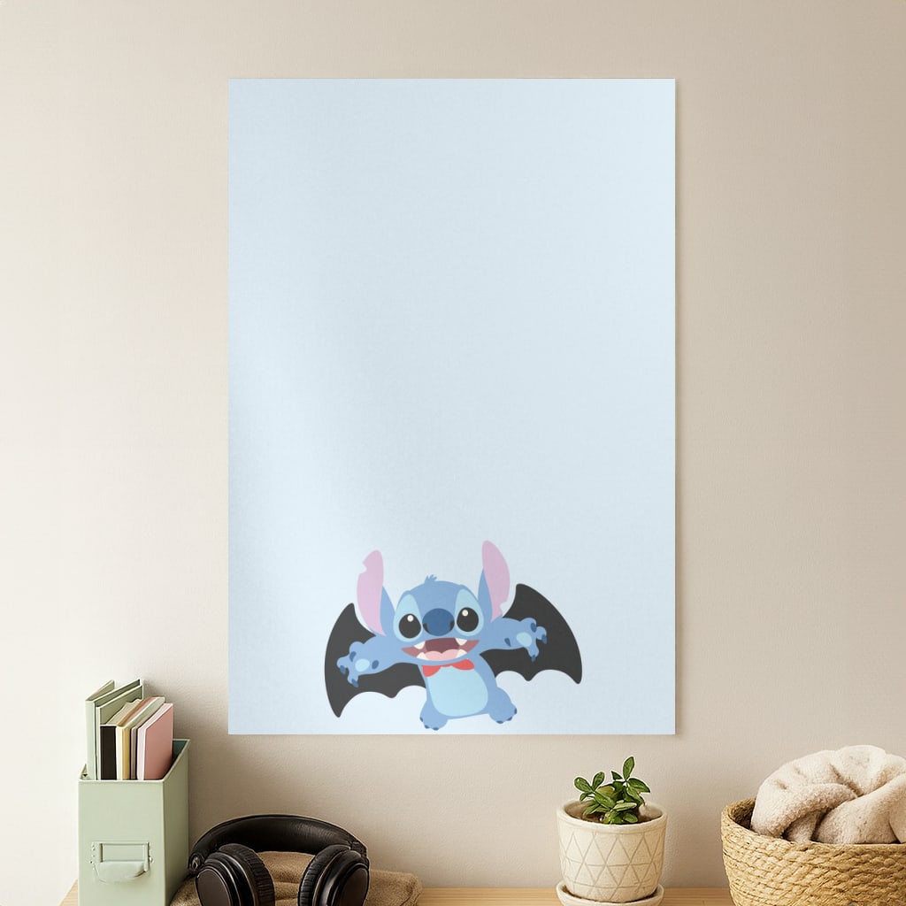 Vampire Alien Blue Halloween Poster