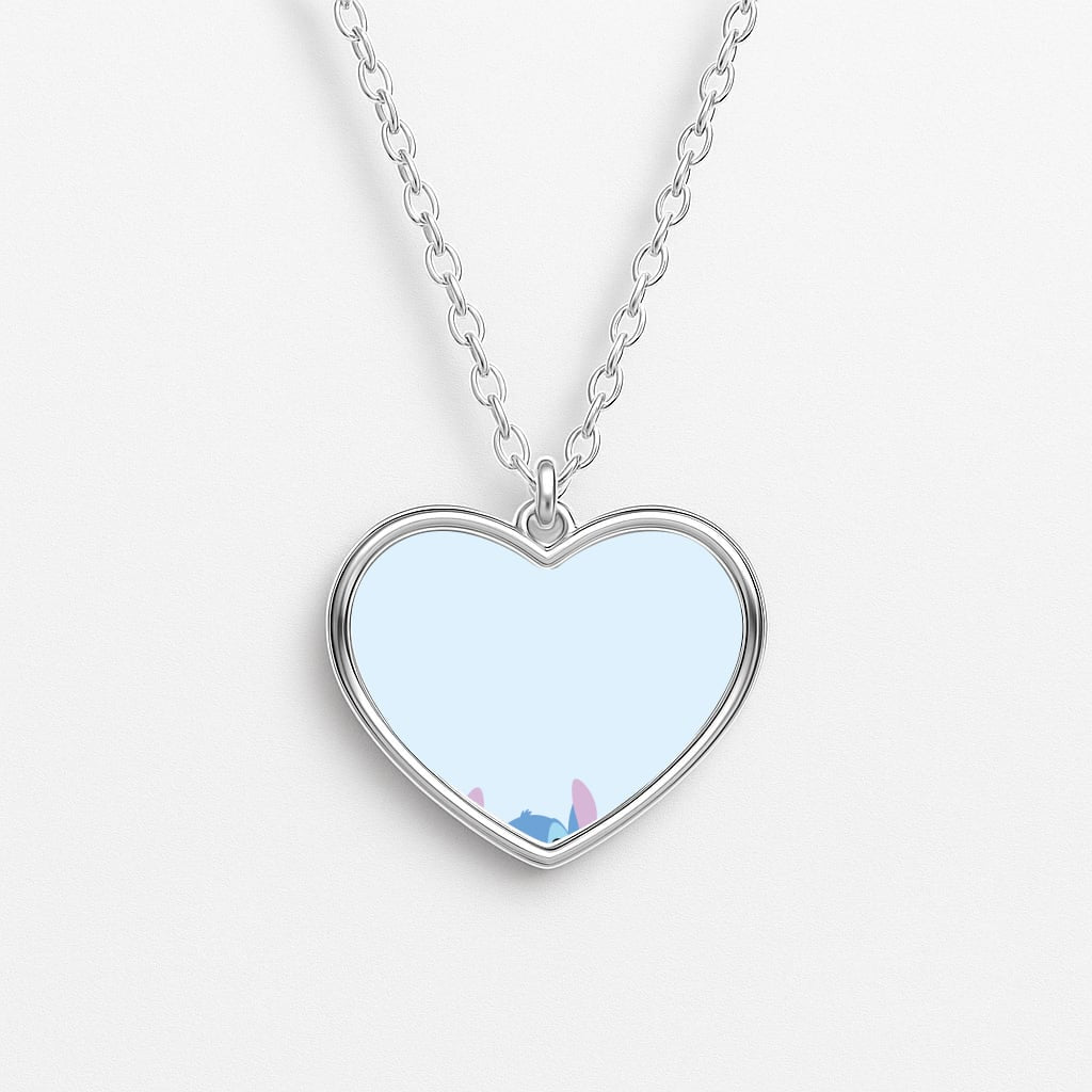Vampire Alien Blue Halloween Heart Necklace